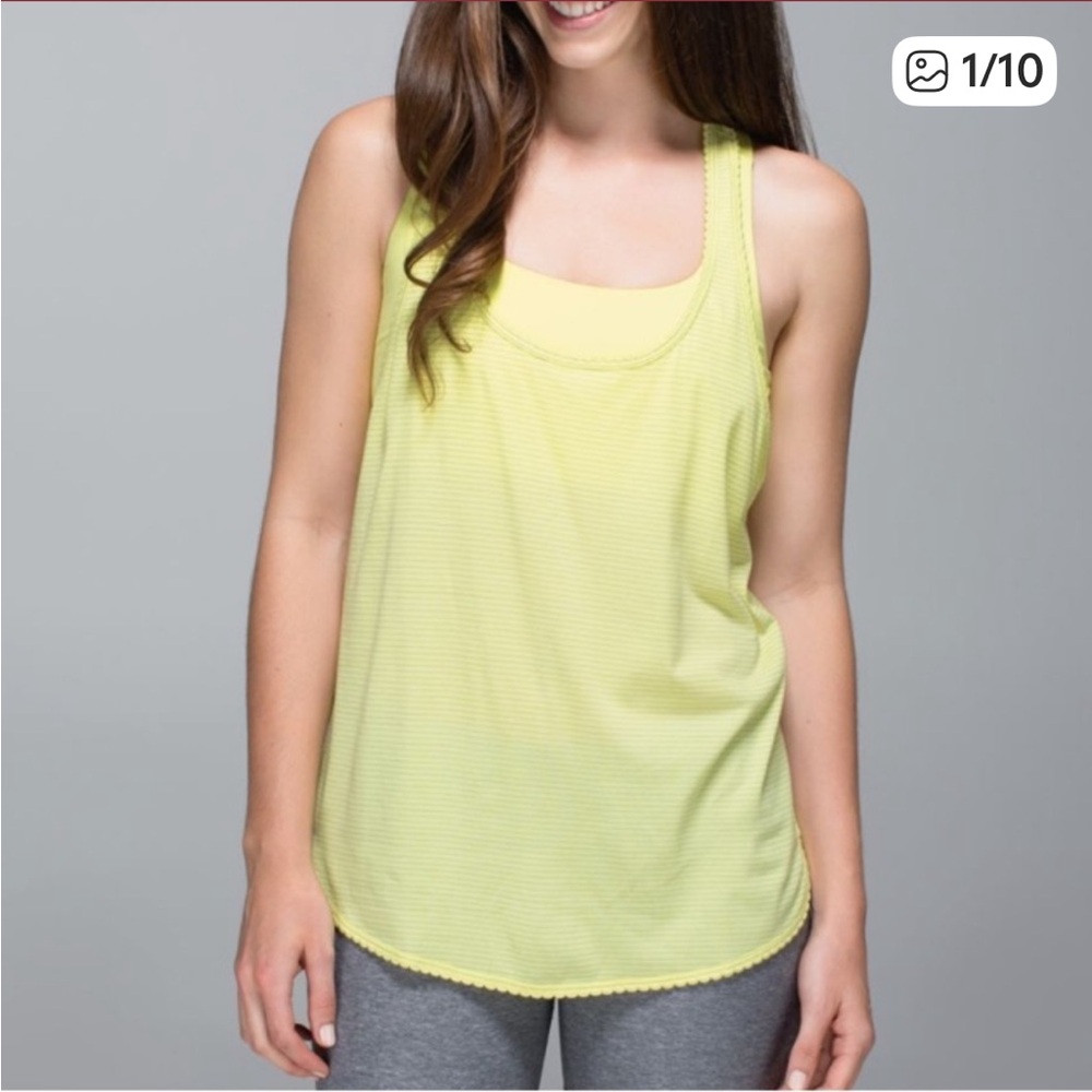 Lululemon Athletica Yellow 105 FSinglet Racerback Tank Top